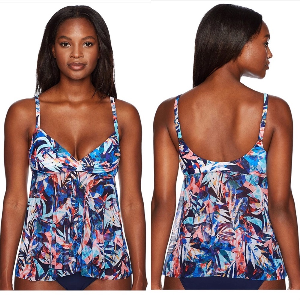 Profile by Gottex Tahiti Flyaway Tankini Top